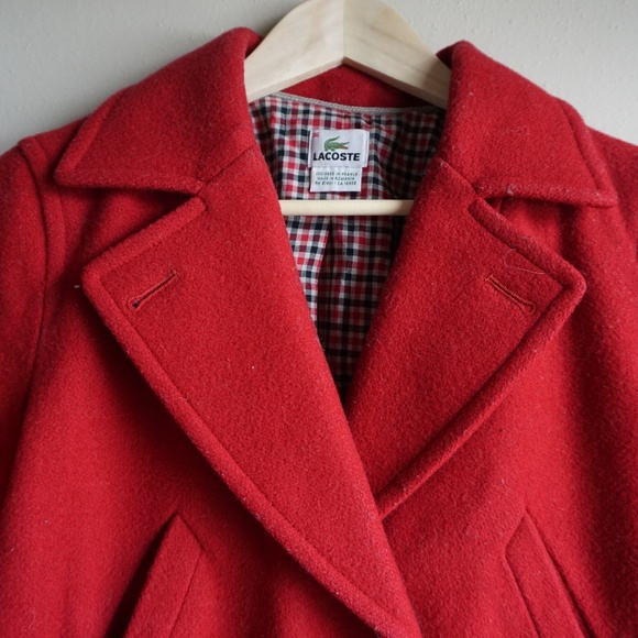 Lacoste Red Peacoat Women's Size 36 / US 4 - Picture 3 of 6